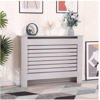 High Gloss Grey Radiator Cover - Modern Chipboard Decorative Panel, Easy Fit, Sleek Living Room Style
