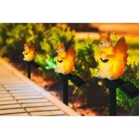 Led Solar Squirrel Outdoor Lamps - 1, 2, 4 Or 6