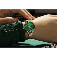 Malachite Green Face Women'S Watch - Black, Rose Gold