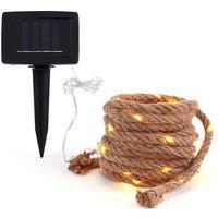 Hemp Rope Solar & Battery LED Fairy Lights - Outdoor Waterproof String Lighting