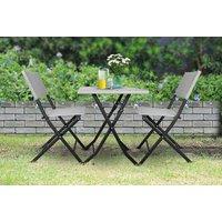 2 Seat Rattan Bistro Garden Set - 2 Colour Options - Grey