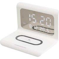 Wireless Charger Digital Clock - White