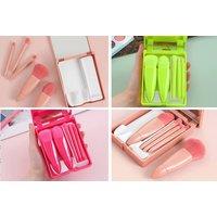 Mini Portable Makeup Brush And Mirror Set - 4 Colour Options