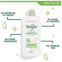 Simple Kind to Skin Purifying Cleansing Lotion - Vitamin E & Pro-Vitamin B5, Hydrating Cleanser for Sensitive Skin, 3 x 200ml Bottles