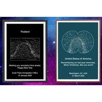 Personalised Constellation Map - Custom Star Chart Poster or Canvas for One - Online Order with Map Share Online