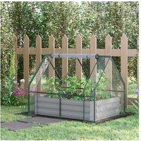 Outsunny Elevated Garden Bed & Greenhouse - Outdoor Raised Planter for Family Gardening Fun, Weather-Resistant, 117x88x30cm