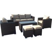 7-Seater Rattan Garden Dining Set - Weather-Resistant, Modern, Brown
