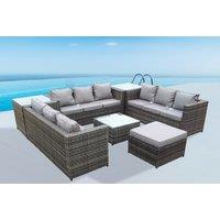 10-Seater Weather-Resistant Grey Rattan Lounge Set