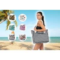 Canvas Beach Bag - 8 Designs - Black