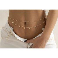 Dainty Boho Belly Chain With Pendant Beads - Gold And Silver Options