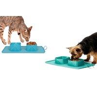 Portable Silicone Folding Dog Bowl - Lightweight, Travel-Friendly, Dual-Compartment, for Small to Medium Breeds