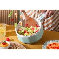 1.5 Litre Mini Portable Electric Pan - White & Green And Steamer Options