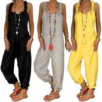 Women'S Summer Jumpsuit - Yellow, Grey Or Black