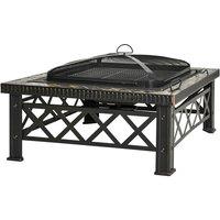 2-in-1 Garden Fire Pit & BBQ - Slate and Steel