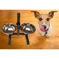 Stainless Steel Double Pet Bowl With Stand