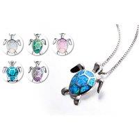 Ocean Theme Opal Turtle Pendant Necklace - 5 Colours!