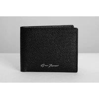 Unisex Gino Ferrari Black Textured Leather Bifold Wallet