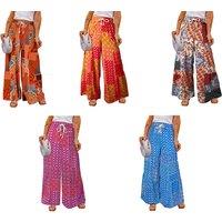 Unisex Women's Black Breathable Boho Drawstring Trousers - Lightweight Summer Style