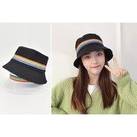 Rainbow Stripe Bucket Hat - Black Or White