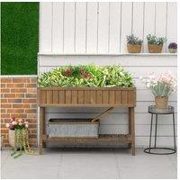 Outsunny Wooden Herb Planter - Brown