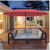 Outsunny 4.4M Double-Sided Parasol - Grey