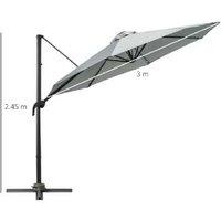 Outsunny Cantilever Roma Patio Parasol - Elegant Outdoor Shade Solution