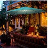 Outsunny 3M Led Cantilever Parasol - Green