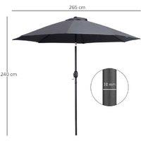 Outsunny Deluxe 2.7M Patio Parasol