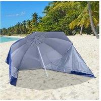 Outsunny 2M Beach Parasol In Vibrant Coated Blue