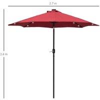 Outsunny 24 Led Solar Parasol - Illuminate Your Outdoor Evenings!
