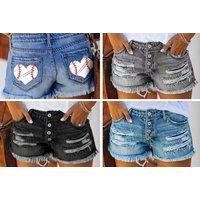 Women'S Ripped Denim Shorts