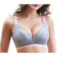 Unisex Pink Seamless Wire-Free Maternity Nursing Lace Bralette - Soft Polyamide, Breathable, Invisible Under Clothes