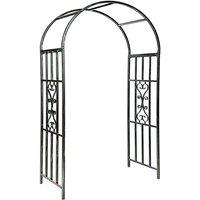 Weather-Resistant Black Metal Garden Arch