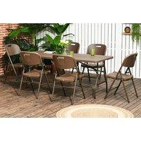 Outsunny Six-Seater Resin Rattan Effect Dining Set