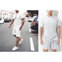 Men'S Solid Colour T-Shirt & Shorts Set - 5 Colours - Khaki
