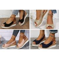 Women'S Bowknot Wedge Espadrilles