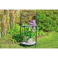 Sunflower Mosaic Plant Stand - Metal, 2-Tier, Indoor/Outdoor Display