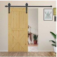 Homcom 6 Ft Elegant Sliding Wood Barn Door Kit