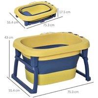 Homcom Baby Bath Tub - Crocodile Design, Ages 0-6, Safe & Foldable Toy Bath