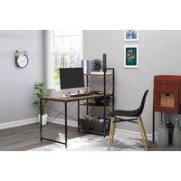 HOMCOM Modern Space-Saving Bedroom Computer Desk with Adjustable 4-Tier Bookshelf - Chipboard & Steel Frame