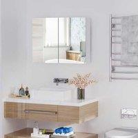 Homcom Elegant Wall Mounted Glass Mirror Storage