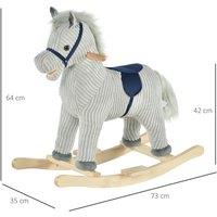 HOMCOM Interactive Plush Rocking Horse Toy with Sound - Ages 3-6, Battery-Operated, Grey, Imaginative Play