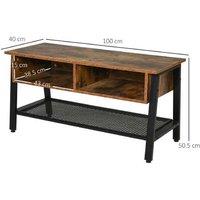 Homcom Rubber Wood 3-Tier Tv Media Stand