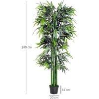 Outsunny Artificial Bamboo Indoor Plant - Low Maintenance Foliage