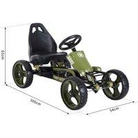 Homcom Kids Pedal Go Kart W/ Braking System, Adjustable Seat, Green