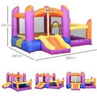 Outsunny Festive Fun 3-In-1 Christmas Bounce Castle - Outdoor Inflatable Play Set, Ages 3+, Imaginative Holiday Toy