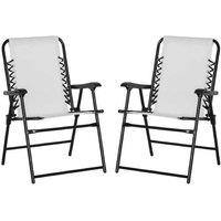 Outsunny Patio Folding Chair Set - Cream