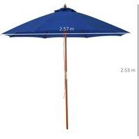 Outsunny 2.5M Premium Wooden Garden Parasol - Stylish Outdoor Shade Solution