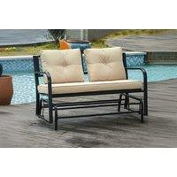 Outsunny Weather-Resistant Outdoor Loveseat Glider Bench - Modern Style