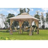 Outsunny Weather-Resistant Metal Gazebo - Mesh Curtains, 3x3m Outdoor Shelter